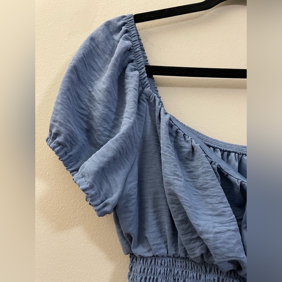 Love Tree Bodycon Smocked Mini Dress in Blue‎ - L - Picture 3 of 9